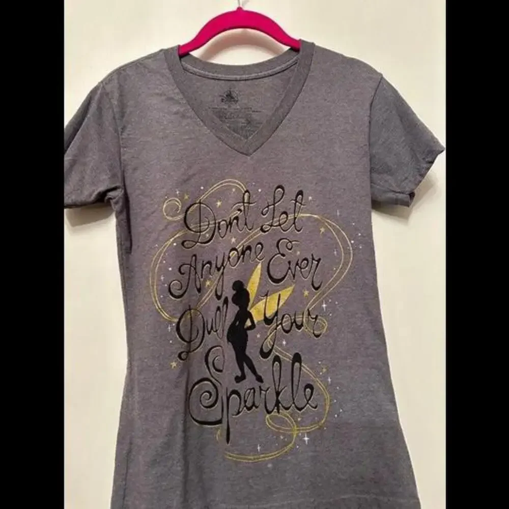 'Don't Let Anyone Ever Dull Your Sparkle' V-Neck T-Shirt - Embrace the Magic - Picture 1 of 2